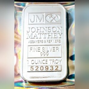 Johnson Matthey Fine Silver 1 Ounce Bar